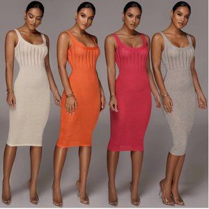 JLUXLABEL *Orange/Papaya* Soft Knit Dress